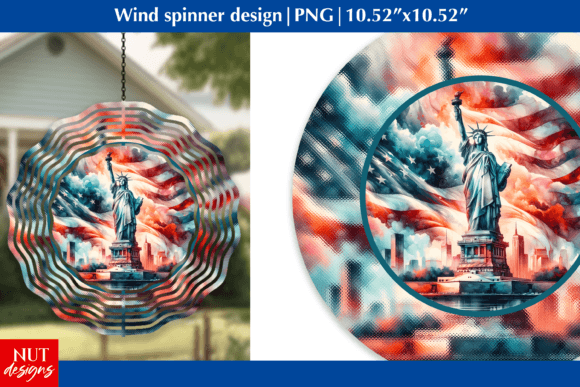 Statue of Liberty Wind Spinner Design Graphic AI Graphics By natalia.kurtidi