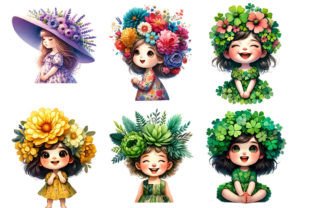 Whimsical Floral Child Sublimation PNG Graphic Illustrations By shipna2005 4