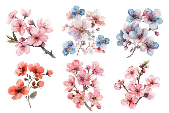 Cherry Blossom Flower Graphic AI Transparent PNGs By Nayem Khan