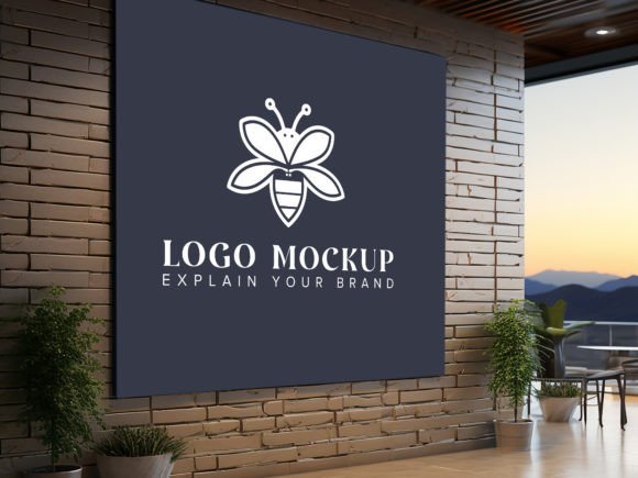 Logo on Wall Office Wall Mockup Graphic Product Mockups By Harry_de
