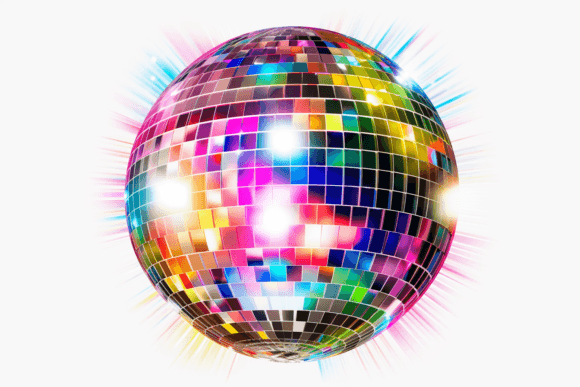 Sparkling Disco Ball. Night Party Gráfico Ilustraciones Imprimibles Por saydurf