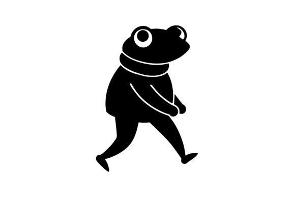A Frog Walking Silhouette Vector Grafik Druckbare Illustrationen Von Creative Designs