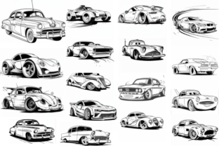 Bold and Easy Modified Car Coloring Pag Graphic Coloring Pages & Books Adults By pixargraph 3