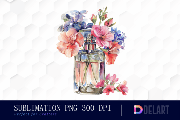 FREE Flowers Perfume Bottle PNG Clipart Graphic Illustrations By DelArtCreation
