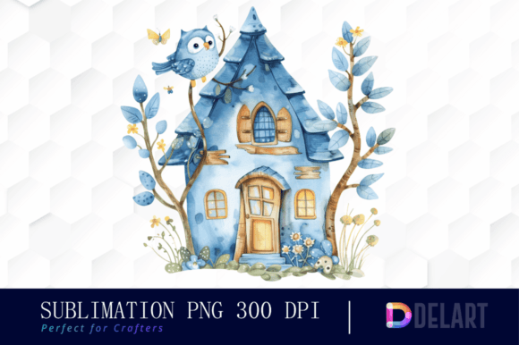 FREE Watercolor Animals House Clipart,Bi Graphic Illustrations By DelArtCreation