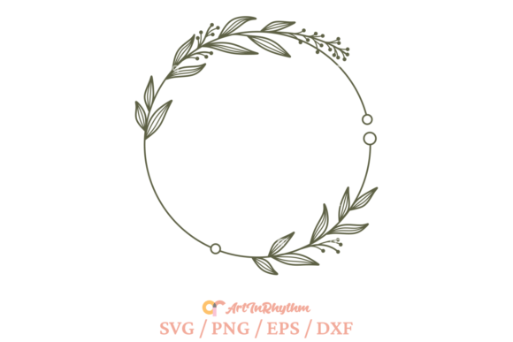 Floral Wreath Svg, Circle Frame Svg Graphic Crafts By artinrhythm