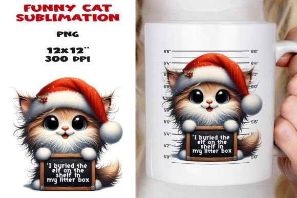 Funny Cat Mug Saying. Sublimation PNG. Gráfico Ilustraciones IA Por NadineStore