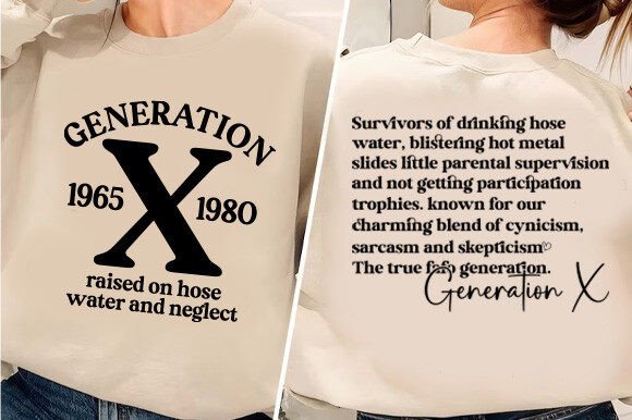 Gen X PNG SVG, Generation X Grafica Design di T-shirt Di Bundle store