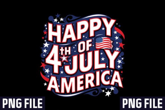 Happy 4th-of July 2024 America Design Illustration Designs de T-shirts Par Craft Sublimation Design