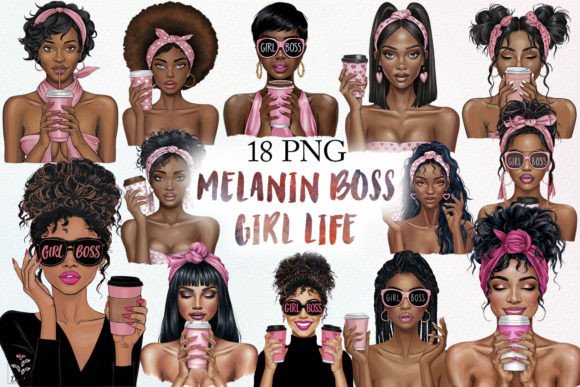 Melanin Boss Girl Life Sublimation Graphic Illustrations By DS.Art