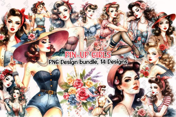 Pin-up Girls Clipart PNG Graphic Illustrations By Big Daddy