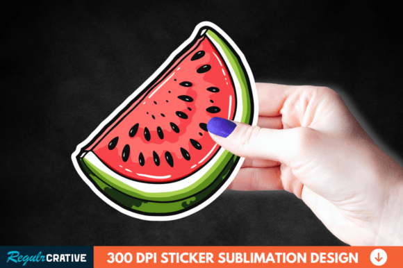 Summer Watermelon Sticker Clipart Design Illustration Illustrations Imprimables Par Regulrcrative