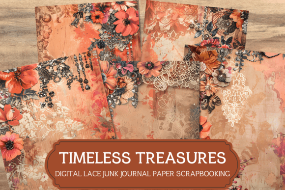 Vintage Lace Timeless Treasures Paper Gráfico Gráficos IA Por AKAlice Studio