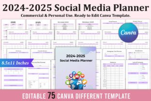 2024-2025 Social Media Planner for Canva Graphic KDP Interiors By Shumaya 1