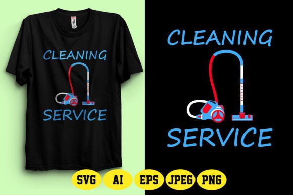 Cleaning Service SVG T-Shirt Design Afbeelding T-shirt Designs Door fatimaakhter01936