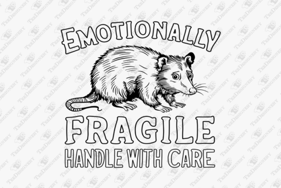 Emotionally Fragile Handle with Care Illustration Designs de T-shirts Par TeeDesignery