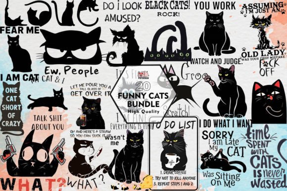 Funny Cats Bundle Clipart PNG Graphics Graphic Crafts By PIG.design