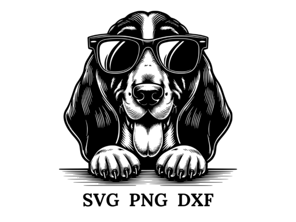 Peeking Dogs : Basset HOund Graphic T-shirt Designs By DynjoDesigns