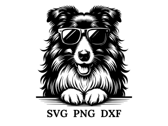 Peeking Dogs : Bearded Collie Illustration Designs de T-shirts Par DynjoDesigns