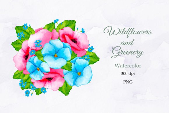 Wildflowers. Watercolor Sublimation. PNG Grafik Druckbare Illustrationen Von Watercolor_by_Alyona