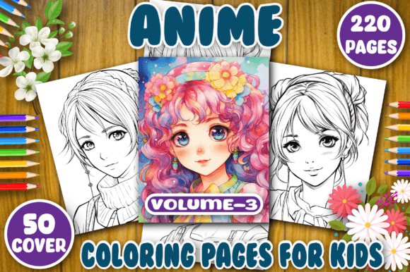 220 Anime Coloring Pages for Adults Graphic Coloring Pages & Books Adults By kdp Design
