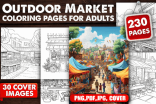 230 Outdoor Market Coloring Pages - KDP Graphic Coloring Pages & Books Adults By CockPit 1