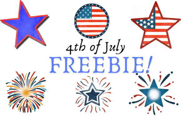 4th of July FREEBIE! Graphic Illustrations By lisaclairedesign