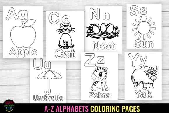Alphabets Coloring Pages I Kindergarten Graphic K By Happy Printables Club