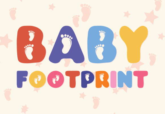 Baby Footprint Decorative Font By GraphicsNinja