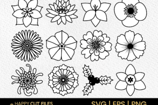 Birth Flowers Svg Bundle 24 New Design Gráfico Artesanato Por happycutfiles 3