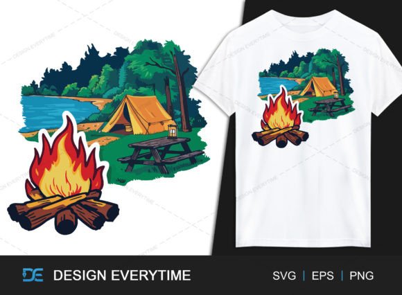Camping Clipart Vector SVG Design Illustration Illustrations AI Par DesignEverytime