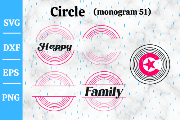Circle Monogram Frame SVG, Laser Cut #51 Graphic Illustrations By momstercraft