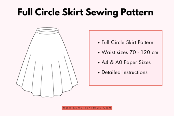 Full Circle Skirt Sewing Pattern Graphic Sewing Patterns By Sewspiratrice