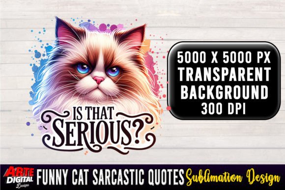 😺 Funny Cat Sarcastic Quote Clipart #15 Gráfico Ilustraciones Imprimibles Por Arte Digital Designs