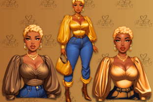Plus Size Black Girl Clipart Blonde Hair Graphic AI Transparent PNGs By Lameeca Jennings 7