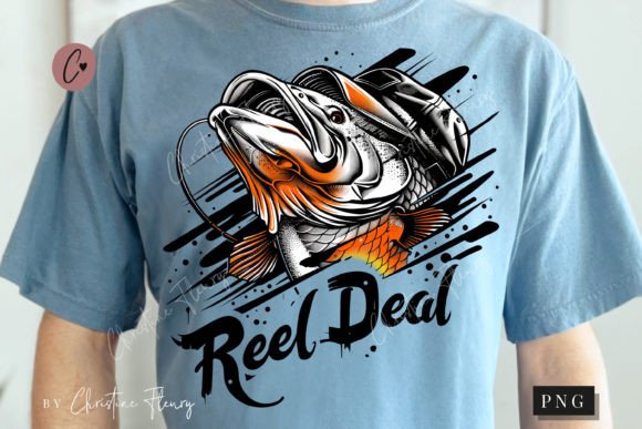 Reel Deal Bass Fishing PNG Gráfico Designs de Camisetas Por Christine Fleury
