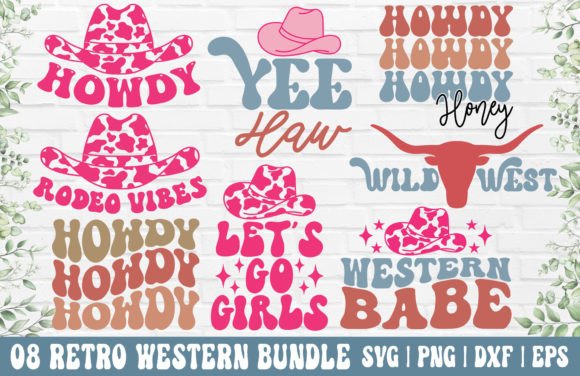 Retro Western SVG Bundle - Western PNG Gráfico Manualidades Por GraphicsTreasures