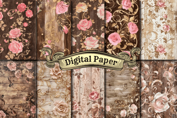 Watercolor Roses Junk Journal Printable Illustration Modèles de Papier Par craftsmaker