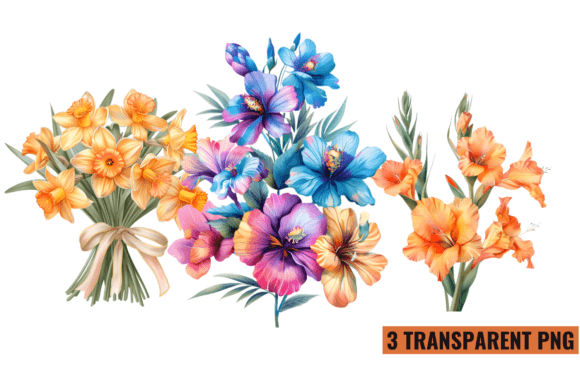 Wildflowers Sublimation Clipart Graphic Illustrations By CraftArt