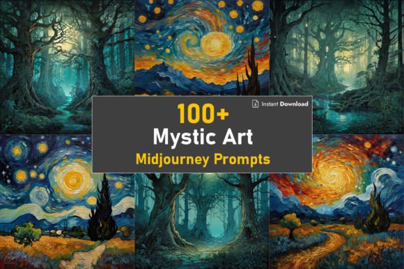 100 Mystic Art Midjourney AI Prompts Gráfico Plantillas Gráficas Por Designlaz