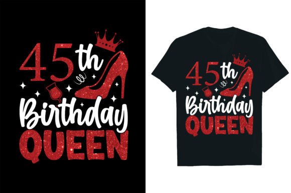 45 Th Birthday Queen Gráfico Diseños de Camisetas Por Rextore