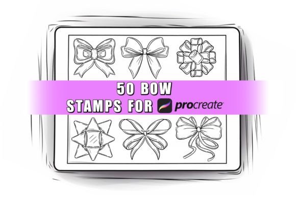 50 Bow Procreate Stamps Brushes Graphic Brushes By CanadaArtGallery