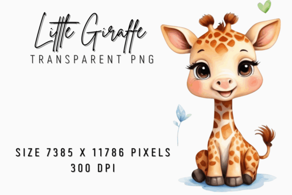 Adorable Baby Giraffe Transparent PNG Gráfico Gráficos IA Por PinkDreams