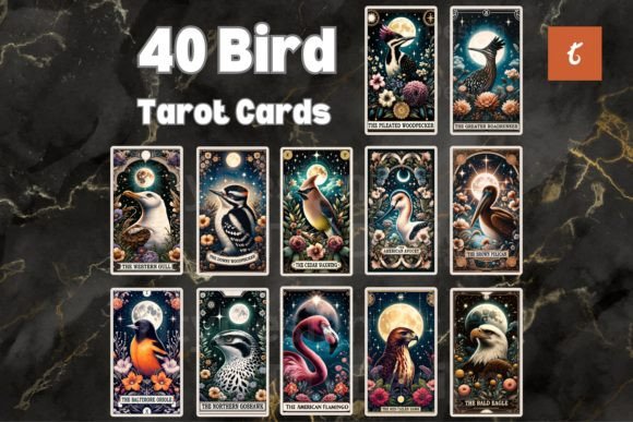 Bird Tarot Card 40 Funny Sublimation Png Grafika Rękodzieła Przez TityDesign