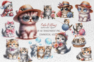 Cute Kitten Clipart Afbeelding AI transparante PNG's Door ButterflyCraftDigital 1