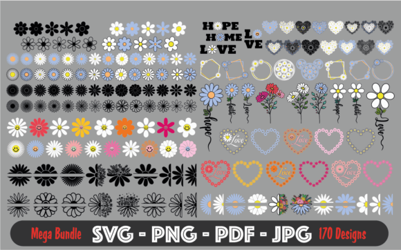 Daisy Flower SVG, Daisy Monogram Svg, Graphic Illustrations By pixelworld