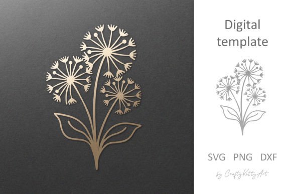 Dandelion Flower SVG, Paper & Laser Cut Graphic 3D Flowers By CraftyKittyArt