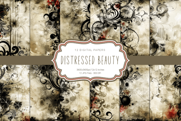 Distressed Beauty Graphic Backgrounds By curvedesign