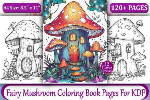 Fairy Mushroom House Coloring Book Pages Graphic Coloring Pages & Books Adults By likhon_art