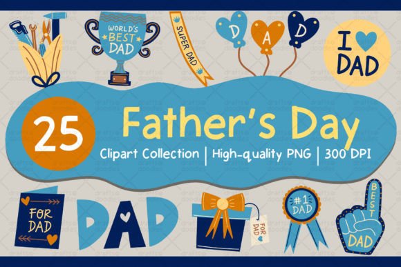Father's Day Clipart Collection Graphic Illustrations By draftsndoodles